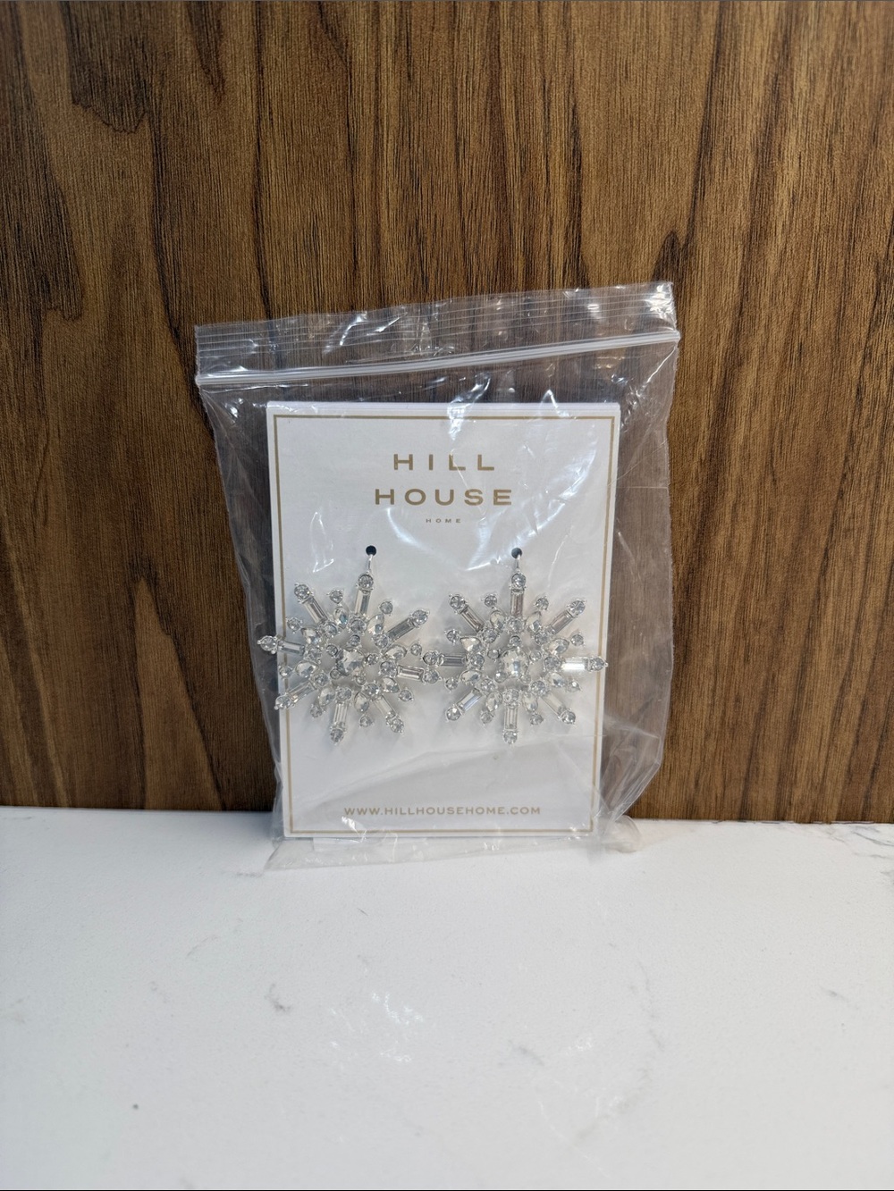 Hill House Silver Crystal Snowflake Earrings